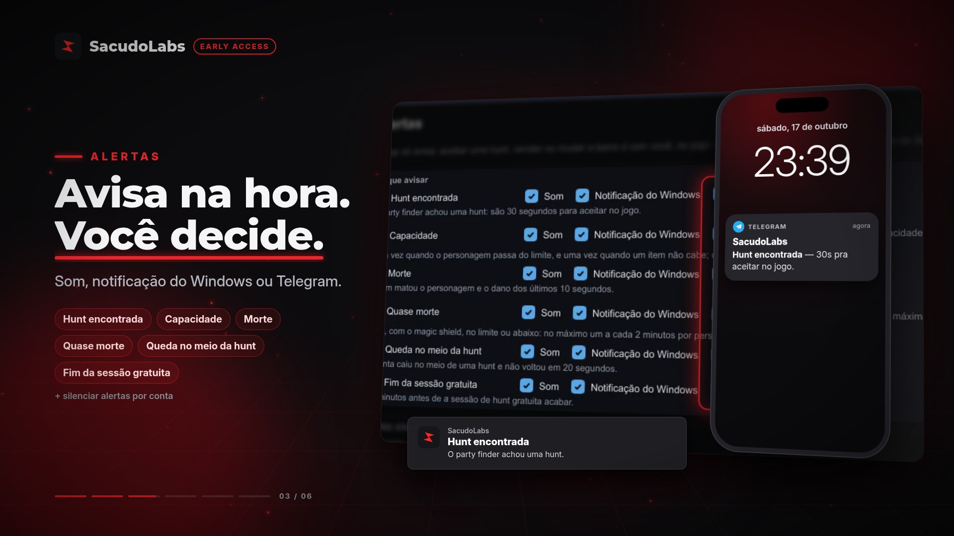 Janela do SacudoLabs com várias contas de Huntera lado a lado